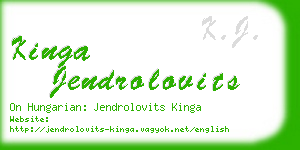 kinga jendrolovits business card